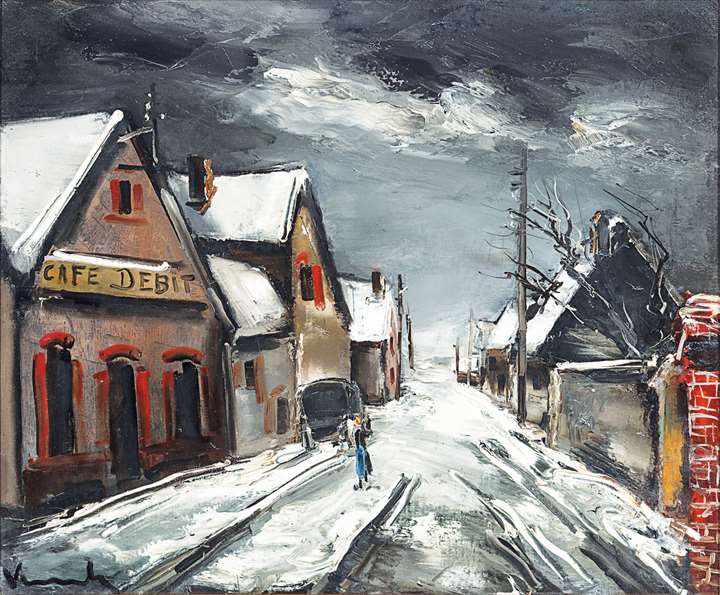 Rue de Village Sous la Neige